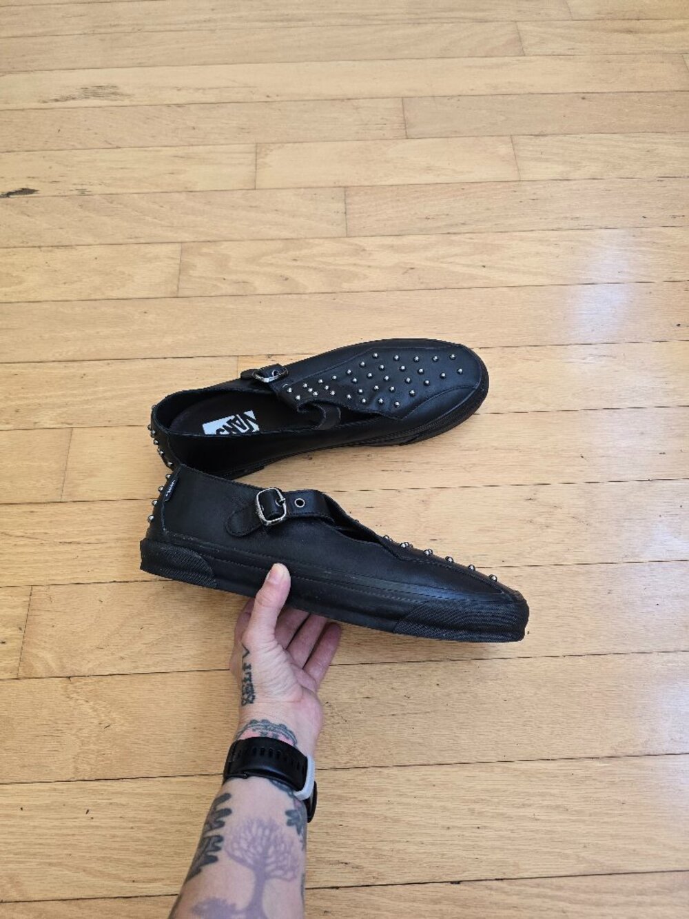 Vans | Grunge Black Leather Stud Punk Creepers Sneakers | MENS 12